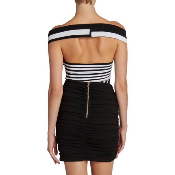 Balmain Striped Jacquard-Knit Bodysuit size 34/ us size 2 - Picture 3 of 12